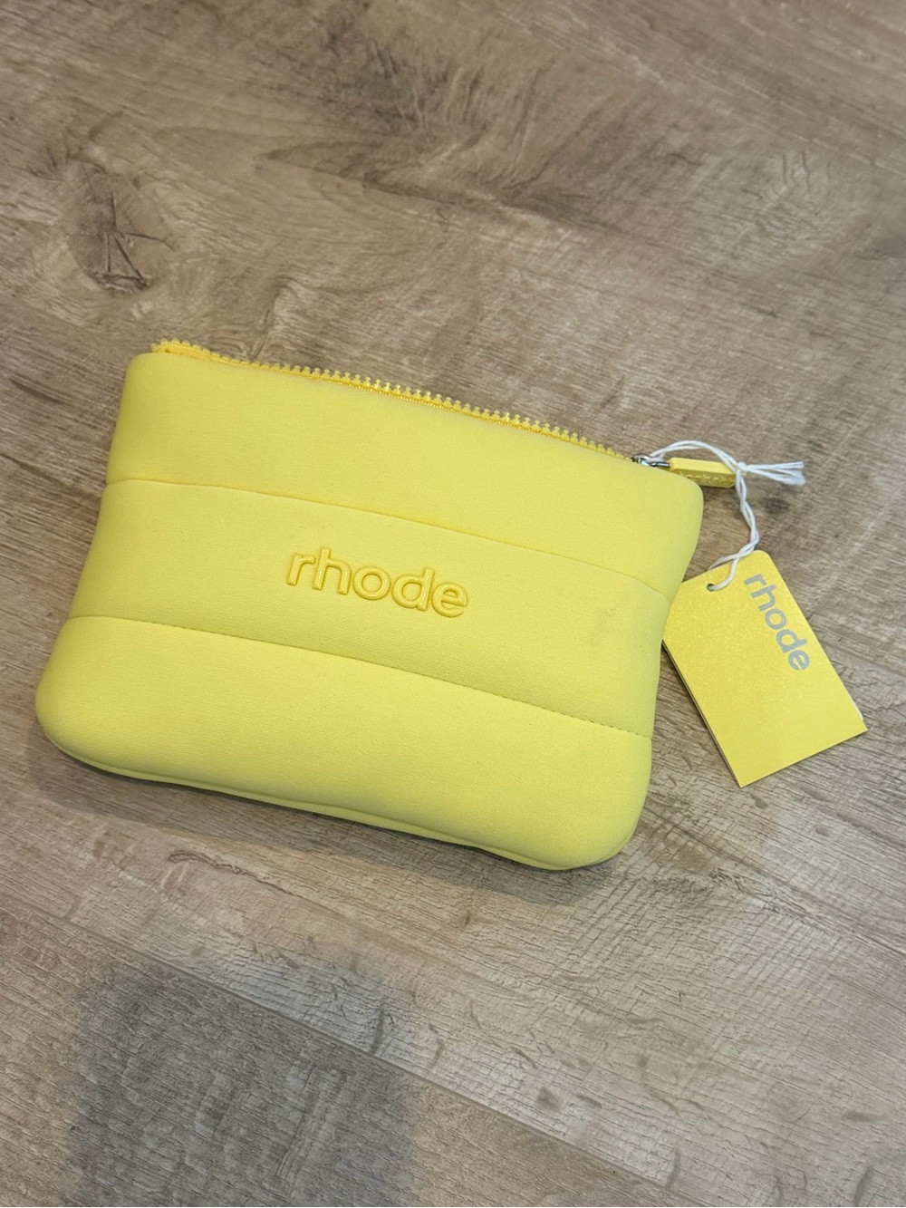 RHODE Bright Yellow Makeup Zip Pouch